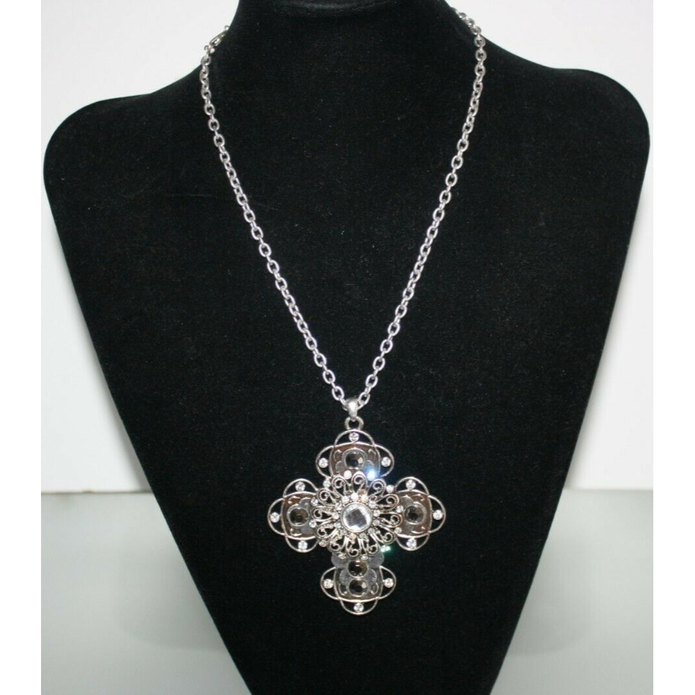 Ethel & Myrtle Cross & Rhinestone Necklace Women's jewelry Pendant New